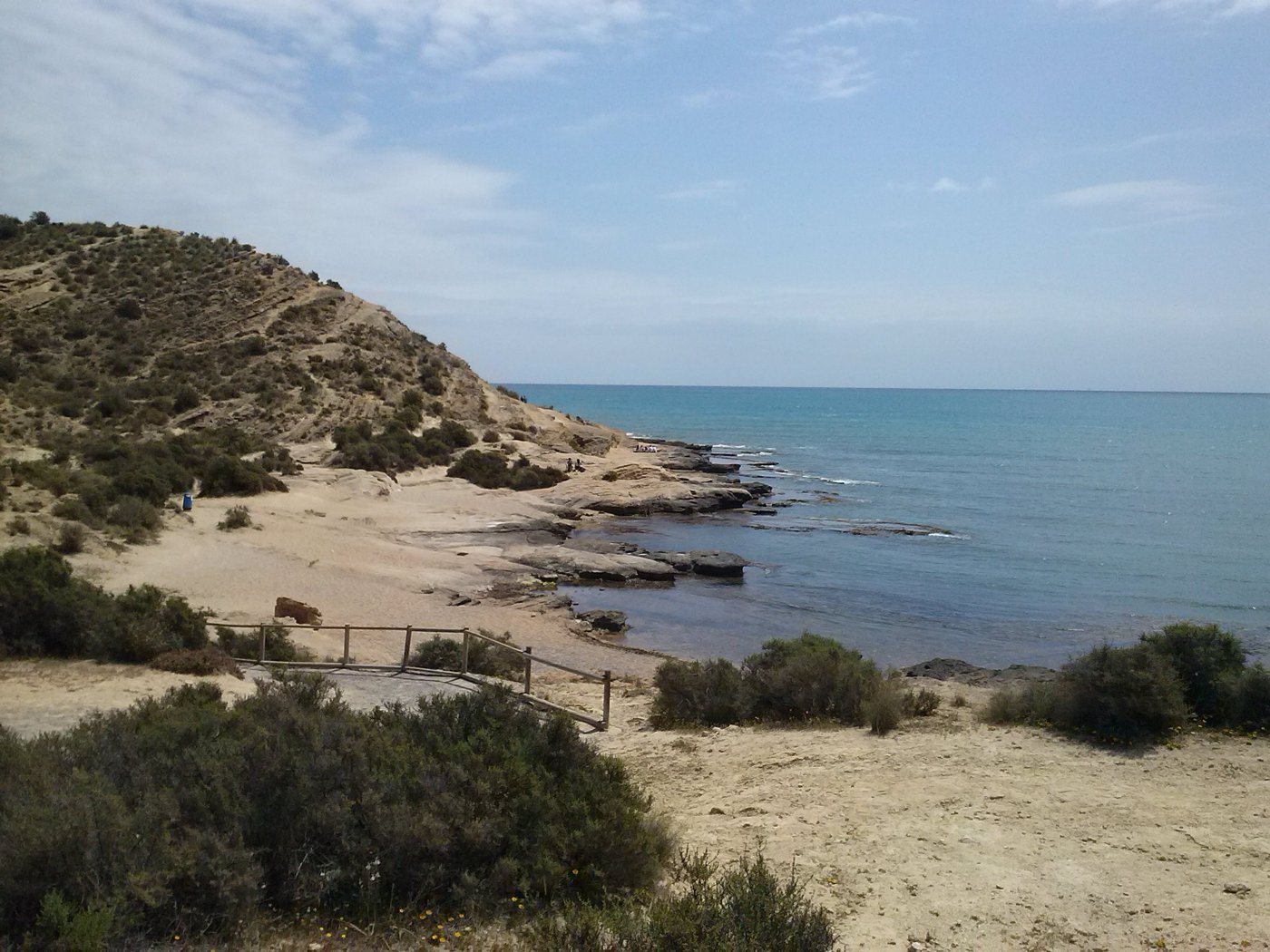 The rocky coastline and clear water at Cabo de las Huertas in Alicante